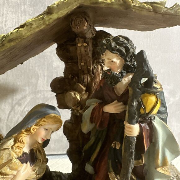 2002 Home Interiors Behold A Child‎ Is Born Nativity Scene 55053 Sculpture - Picture 2 of 10